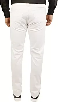 Jeancherry Straight Fit Denim White Plain Jeans-thumb1