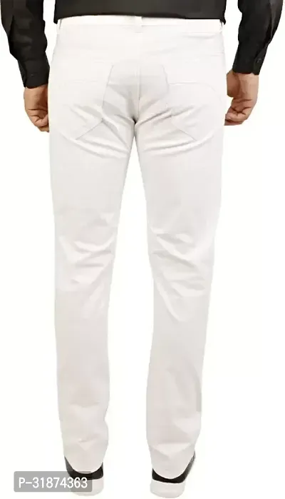 Jeancherry Straight Fit Denim White Plain Jeans-thumb2