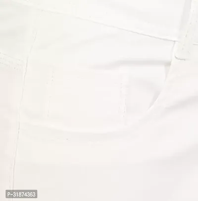 Jeancherry Straight Fit Denim White Plain Jeans-thumb3