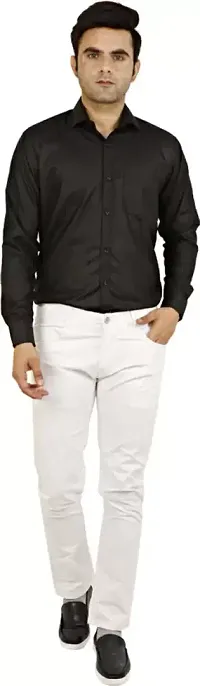 Jeancherry Straight Fit Denim White Plain Jeans-thumb4