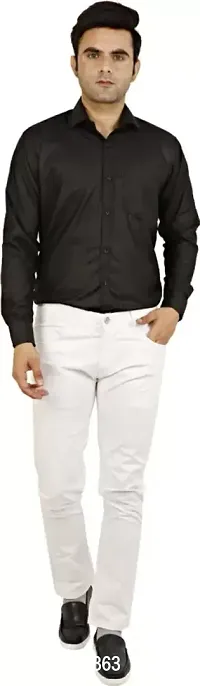 Jeancherry Straight Fit Denim White Plain Jeans-thumb5