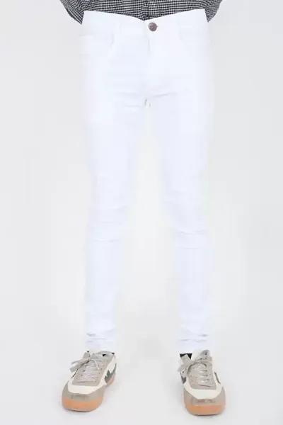 Stylish Cotton Blend Mid-Rise Jeans For Men