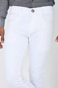 Jeancherry Regular Fit Denim White Plain Jeans-thumb4