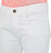 Jeancherry Slim Fit Denim White Plain Jeans-thumb1