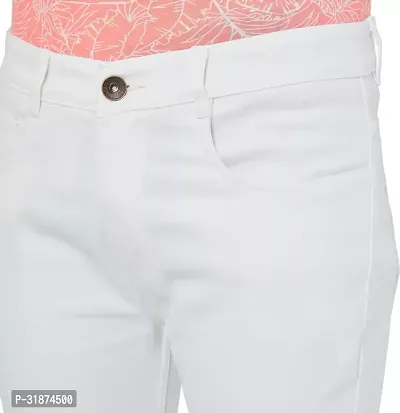 Jeancherry Slim Fit Denim White Plain Jeans-thumb2