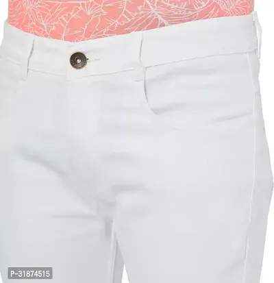 Jeancherry Slim Fit Denim White Plain Jeans-thumb3