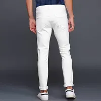 Jeancherry Slim Fit Denim White Plain Jeans-thumb1