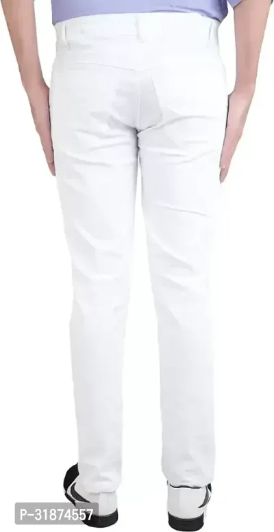 Jeancherry Regular Fit Denim White Plain Jeans-thumb2