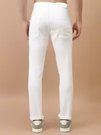 Jeancherry Regular Fit Denim White Plain Jeans-thumb1