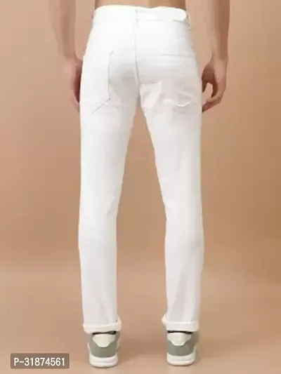 Jeancherry Regular Fit Denim White Plain Jeans-thumb2