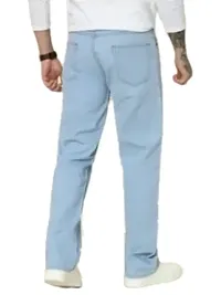 Comfits Regular Fit Denim Baggy Sky Blue Plain Jeans-thumb1