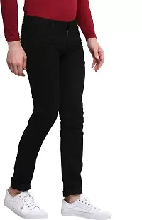 Jeancherry Regular Fit Denim Black Plain Jeans-thumb2