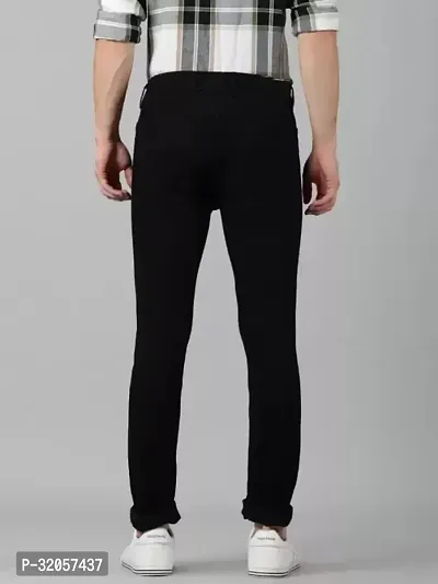 Jeancherry Straight Fit Denim Black Plain Jeans-thumb3