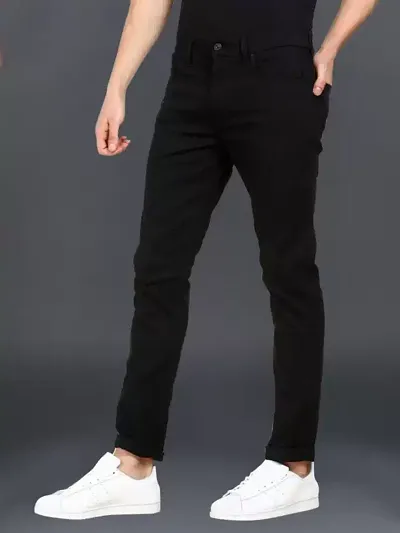 Star4well Men Black Slim Fit Jeans