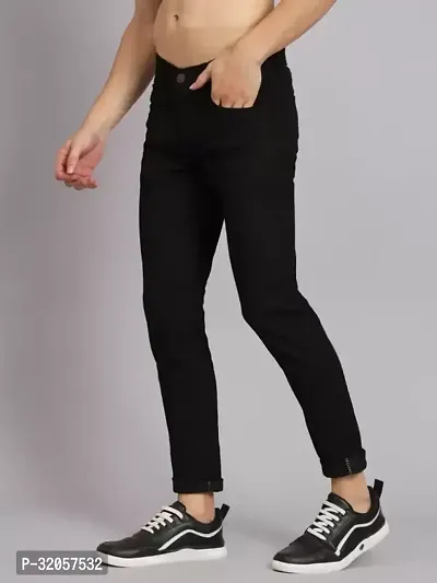 Comfits Regular Fit Denim Black Plain Jeans