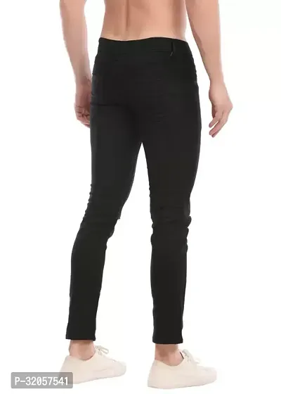 Comfits Regular Fit Denim Black Knee Cut Jeans-thumb3