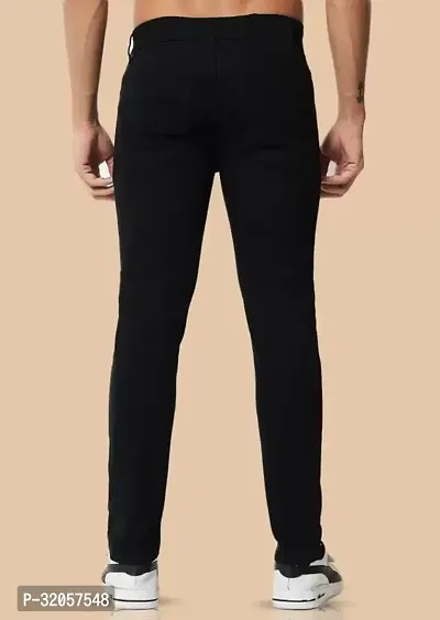 Comfits Regular Fit Denim Black Knee Cut Jeans-thumb2