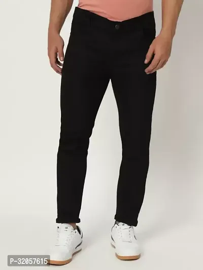 Comfits Slim Fit Denim Black Plain Jeans-thumb0