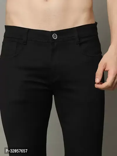 Comfits Straight Fit Denim Black Plain Jeans-thumb4