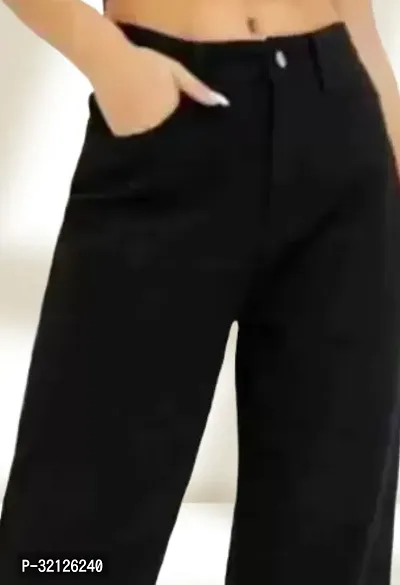 Trendy Black Denim Baggy Jeans For Women-thumb2