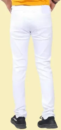 Comfits Regular Fit Denim White Plain Jeans-thumb3