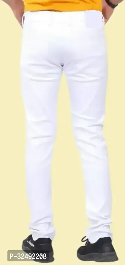 Comfits Regular Fit Denim White Plain Jeans-thumb4