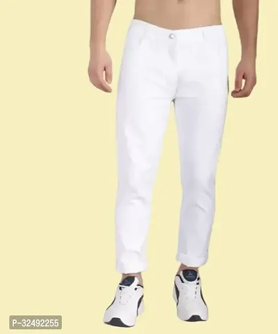 Comfits Regular Fit Denim White Plain Jeans-thumb0