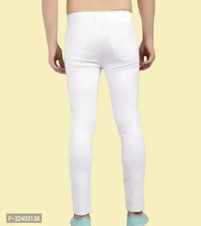 Comfits Tapered Fit Denim White Plain Jeans-thumb4