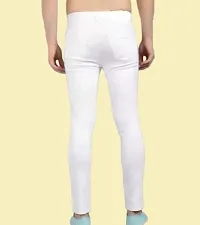 Comfits Tapered Fit Denim White Plain Jeans-thumb3