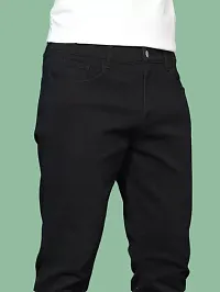 Comfits Straight Fit Denim Black Plain Jeans-thumb3