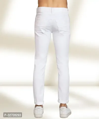 Jeancherry Slim Fit Denim White Plain Jeans-thumb4