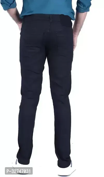 Jeancherry Slim Fit Denim Black Plain Jeans-thumb2