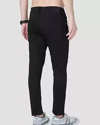 Jeancherry Tapered Fit Denim Black Plain Jeans-thumb4