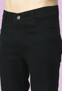 Jeancherry Loose Fit Denim Baggy Black Plain Jeans-thumb1