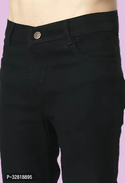 Jeancherry Loose Fit Denim Baggy Black Plain Jeans-thumb2