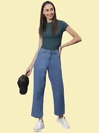 Comfits Loose Fit Denim Women Baggy Sky Blue Plain Jeans-thumb2