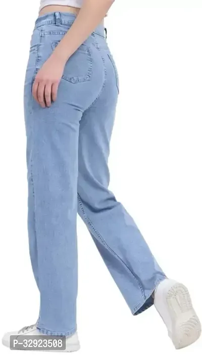 Jeancherry Loose Fit Denim Women Baggy Sky Blue Plain Jeans-thumb2