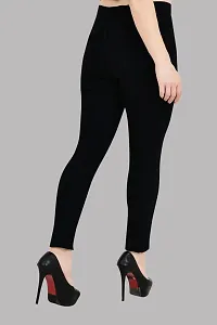 Jeancherry Straight Fit Denim Women Black Knee Cut Jeans-thumb1