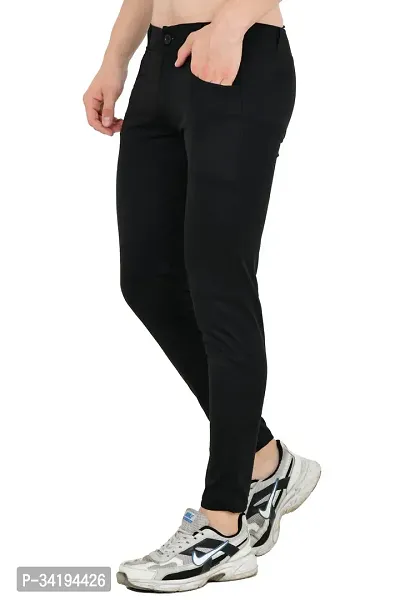 Flaring Relaxed Fit Men Black Track Pant-thumb0