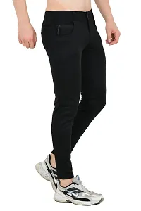 Flaring Relaxed Fit Men Black Track Pant-thumb2