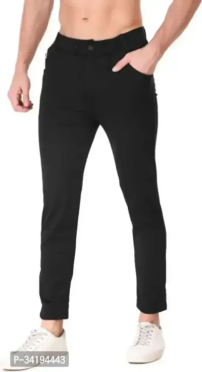 Jeancherry Regular Fit Men Black Track Pant-thumb0