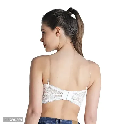 Buy Deevaz Combo of 2 Padded Tube Bra in Maroon White Poly-Lace Fabric with  Removable Transparent Straps. Online In India At Discounted Prices