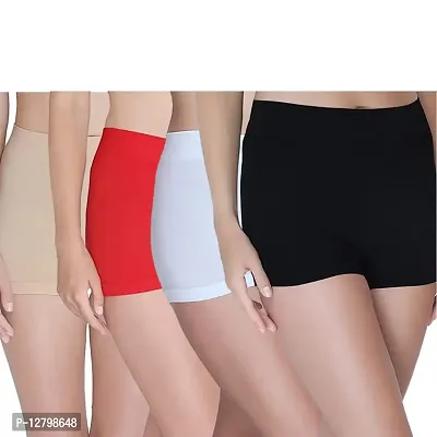 Buy Deevaz Women Nylon Spandex Seamless Boyshort Panties, Free Size, Pack  of 4 Multicolour Online In India At Discounted Prices