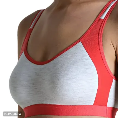 Buy Deevaz Combo of 2 Non-Padded Cotton Rich Sports Bra in Red