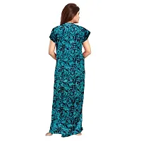 Women's Jaipuri Print Floral Printed Pure Cotton Maxi Dress Women's Nighty dressWN04-XL Green-thumb1