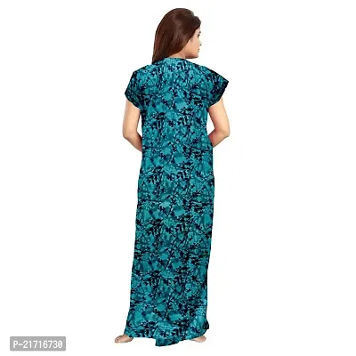 Women's Jaipuri Print Floral Printed Pure Cotton Maxi Dress Women's Nighty dressWN04-XL Green-thumb2