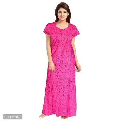 Women's Jaipuri Print Floral Printed Pure Cotton Maxi Dress Women's Nighty dressWN06-L