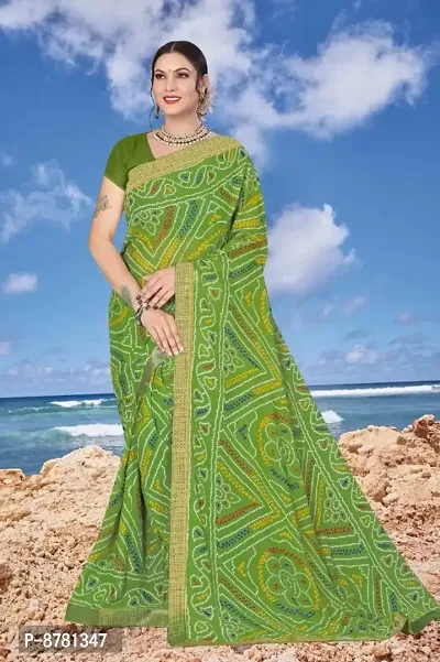 Trendy Poly Georgette Saree with Blouse Piece for Women-thumb0