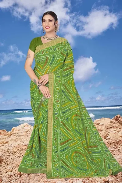Elegant Poly Georgette Saree with Blouse piece 