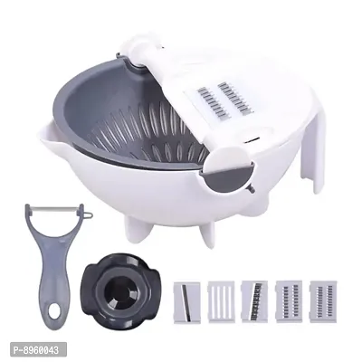9 in 1 Plastic Rotate Vegetable Chopper and Cutter-thumb0
